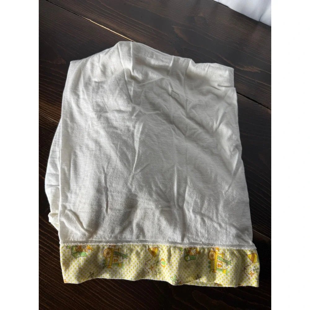 Vintage Carters Penneys Toddletime Crib Sheet Set 3pc Cotton White‎ Yellow USA
